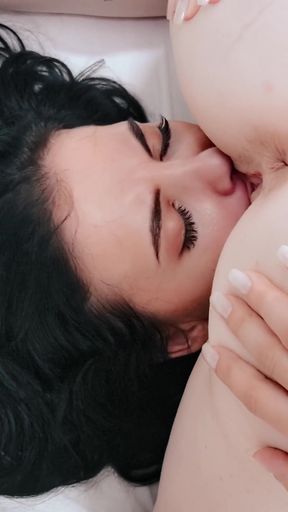 Two Wet Pussies and One Dildo