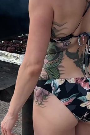 Dickflash Barbecue Adventure Part 1 - She Made the Barbecue, He Creampied Her