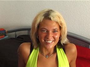 Small titted blonde whore fingers her snatch at the casting