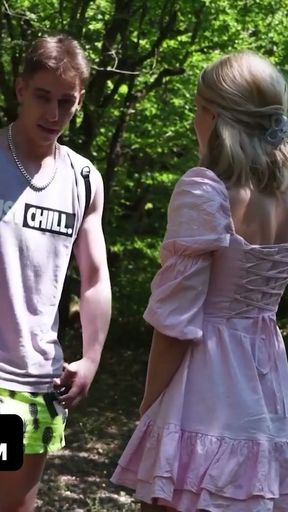 Fairy Girl With A Beautiful Pink Pussy Sucks And Fucks A Stranger In The Forest - TeamSkeet   Clip 1