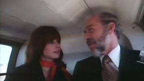 Rich old man seduces beautiful stewardess for passionate sex