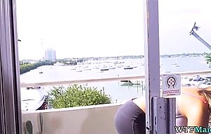 Cleaning lady in her bra is beautifull