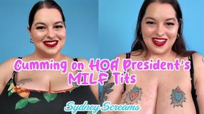 Cumming on HOA President's MILF Tits - You Cum on Sydney Screams Big Tits After She Gives You a Lipstick Blowjob - HD 1080 MP4