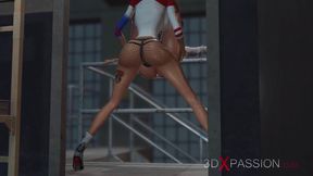 Hot sex in jail! Harley Quinn fucks a female prison officer