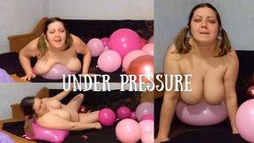 Busty Natalie crushes large balloons MOV