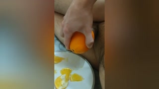 Experiment. Made a vagina - orange masturbator