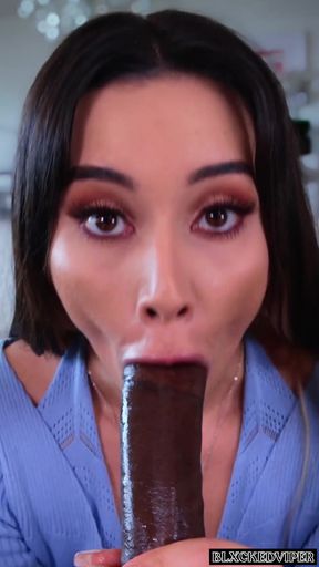 Clothed amateur gets BBC in POV interracial scene with Aria Lee