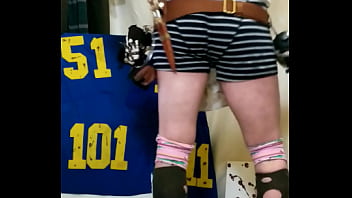 Sexy guy Cosplay yoga fun