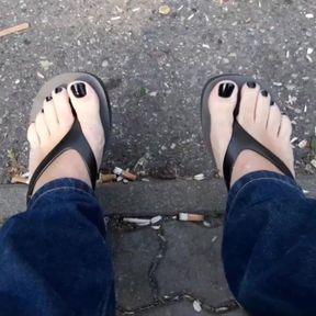 Black Toenail Polish on Perfect Feet