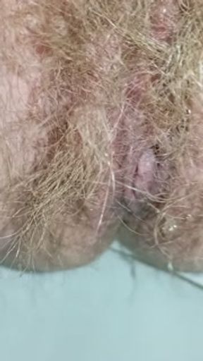 Toilet Fetish Diary: Pissing through a Huge Hairy Bush with Whispering Fart
