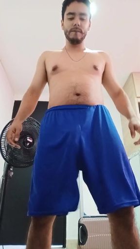Latino Boy Masturbating His Big Uncut Cock