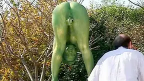 Painted Public Statue Fucked Raw - Outdoor Sex Scene 4