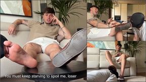 Slave worships the spoiled brat's boat shoes and feet (Feet, Boat Shoes, Findom)