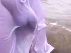 See Through Shorts at the Beach