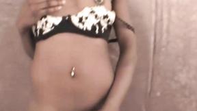 ”Pierced nippled black teen babe”