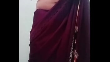 Indian trans woman Gaurisissy fucked in pink saree like a whore