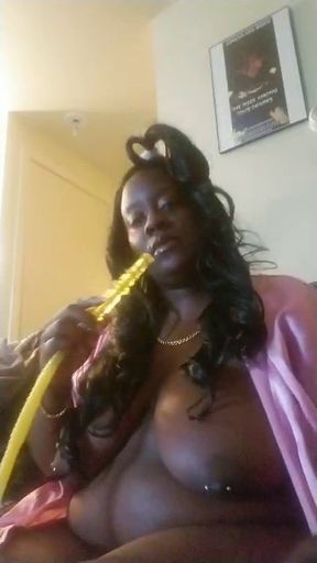 On cloud nine playing is this pussy