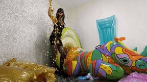 Crushing your inflatables to finally get rid of them! (small version)