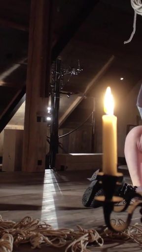 Deepthroating my sexy redhead slave and hard fucking her pussy while she is tied up   Clip 1