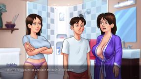 Summertime Saga - Sexy busty stepmom masturbates with me