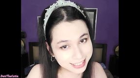 Cute tgirl DaniTheCutie lactates from her small breasts just for you