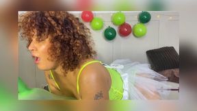 Christmas lights made of balloons