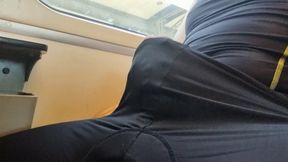 Playing with my cock in a train