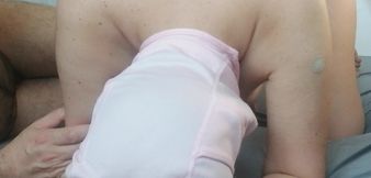 Amateur couple crazy sex in the bedroom. Hot foreplay with a couple, oil massage on the body.