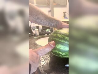 Fucking watermelon ,big cock,love sex