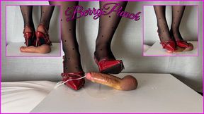 My Stepmother Cock Trampling In Red Heels And Nylon Soles - Cockbox - Cock Crush - Foot Fetish - Shoejob - 1080HD