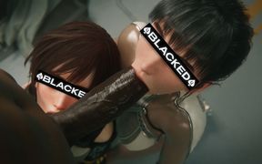 Rough Threesome: Horny Sluts Cowgirl Riding Massive BBC, Stinky Creamy Pussy Flooded with Cum