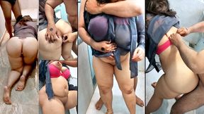 Stepbrother Seduces Big Bootied Wife in Bathroom, Hard Sodomy