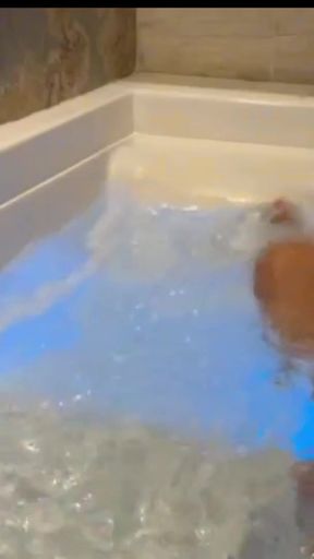 Lesbian moans and pleasure in the pool fingers sliding inside wet bikini   Clip 1