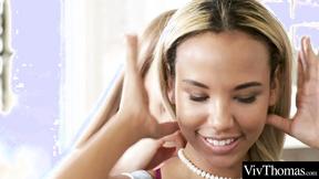 ”Busty gorgeous babe & her lesbian lover eat each other's hot wet twat”