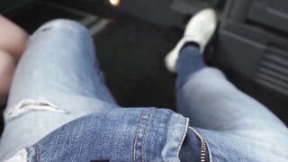 Redheaded Vixen Squirts in Taxi Cab - PornPros