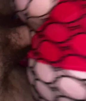 Quicky in Public rest area - fishnets