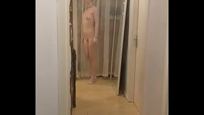 A cute little nude BTS vid of me checking my camera setup before shooting my ballet boots training video.