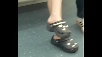 wearing crocs