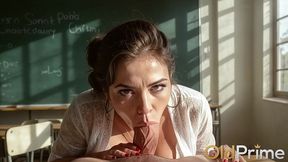 i locked myself in the classroom with my horny elderly teacher and punished this mature bitch hard with my huge cock right on the teacher s desk [ai]