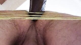 Franciscomorenovip - poking my butt with my beloved black fuck stick while dressed in my yellow top