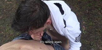 Amateur brunette twink works that incredible peen