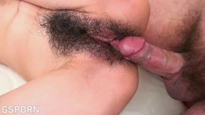 hot 18 yo japanese girl fucked in her hairy pussy with creampie