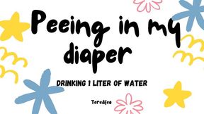 MY BELLY FULL OF WATER, WETTS MY DECORATED DIAPER