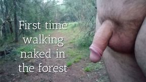 Shy Oz Guy walking naked in the forest for the first time