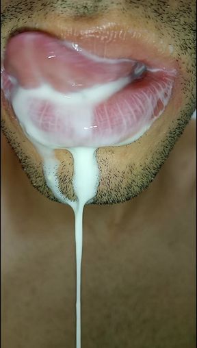 Cum in My Mouth, Play with Your Cum, and Swallow It, Sexy, Femboy, Trans, Gay Naughty, Tongue, Sloopy, Six Pack, Fitness Teen