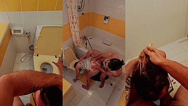 baiser dans une salle de bain digne des année 80