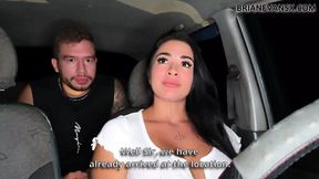 Silvana Lee deepthroats Brian Evans in a car ride, ASMR sounds included.