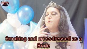 Smoking and crossdressed as a Bride - SFL214