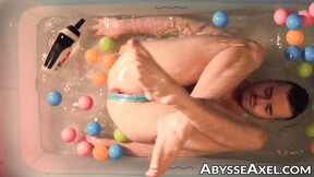Wet Axel Abysse lift his ass so that you can see his perfect rosebud in it