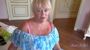 Your Mature Gilf Stepmom Randy Raz Catches You With Her Panties (pov)
